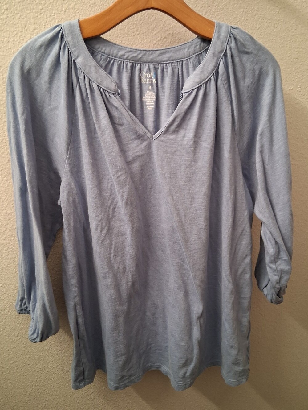 Croft & Barrow Light Blue Shirt Blouse Medium